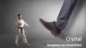  Presentation with foot raio x - Slides enhanced with foot treading small young karate background and a  colored foreground