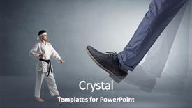  Presentation with orthopedic foot - Slides enhanced with foot treading small young karate background and a  colored foreground