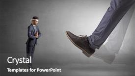  Presentation with club foot - Theme consisting of foot treading small young karate background and a  colored foreground