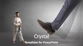  Presentation with karate - PPT layouts consisting of foot treading small young karate background and a  colored foreground