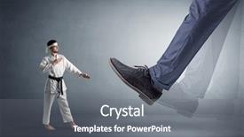  Presentation with foot pathology - Slide deck consisting of foot treading small young karate background and a  colored foreground