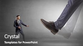  Presentation with karate - Slides featuring foot treading small young karate background and a gray colored foreground