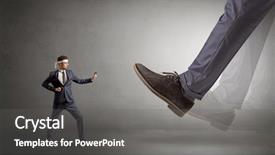  Presentation with karate - Slides consisting of foot treading small young karate background and a gray colored foreground