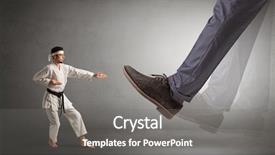  Presentation with animal tracks foot print - Presentation consisting of foot treading small young karate background and a gray colored foreground