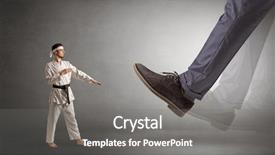  Presentation with animal tracks foot print - Theme featuring foot treading small young karate background and a gray colored foreground