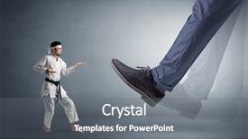  Presentation with animal tracks foot print - Beautiful slide deck featuring foot treading small young karate backdrop and a gray colored foreground