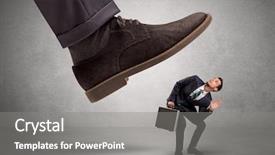 Presentation with stepping - Amazing slides having foot which is stepping down backdrop and a gray colored foreground
