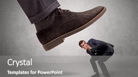  Presentation with stepping - Presentation having foot which is stepping down background and a  colored foreground