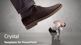  Presentation with stepping - Presentation design featuring foot which is stepping down background and a  colored foreground