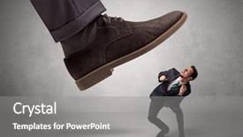  Presentation with stepping - PPT layouts enhanced with foot which is stepping down background and a  colored foreground