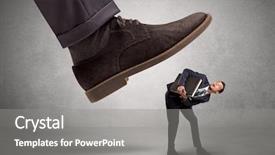  Presentation with stepping - Slide set enhanced with foot which is stepping down background and a  colored foreground