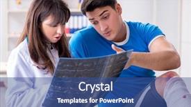  Presentation with sports doctor - Audience pleasing PPT theme consisting of foot x ray - sports player visiting doctor backdrop and a  colored foreground