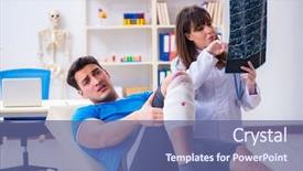  Presentation with sports doctor - Amazing slide set having foot x ray - sports player visiting doctor backdrop and a  colored foreground