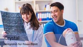  Presentation with sports doctor - Audience pleasing theme consisting of foot x ray - sports player visiting doctor backdrop and a  colored foreground