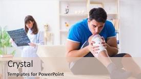  Presentation with sports doctor - Amazing theme having foot x ray - sports player visiting doctor backdrop and a  colored foreground