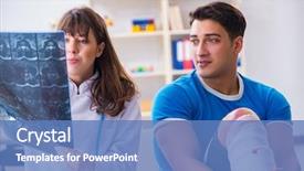  Presentation with sports doctor - Slides enhanced with foot x ray - sports player visiting doctor background and a  colored foreground