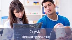  Presentation with sports doctor - Beautiful slide deck featuring foot x ray - sports player visiting doctor backdrop and a  colored foreground