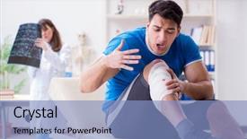  Presentation with sports doctor - Slide deck having foot x ray - sports player visiting doctor background and a  colored foreground