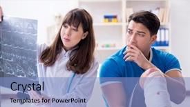  Presentation with sports doctor - Beautiful theme featuring foot x ray - sports player visiting doctor backdrop and a  colored foreground