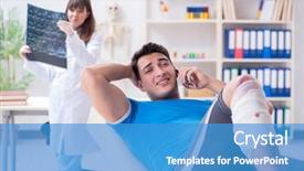  Presentation with sports doctor - Slides enhanced with foot x ray - sports player visiting doctor background and a teal colored foreground