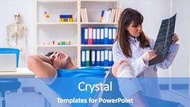  Presentation with sports doctor - Amazing slide deck having foot x ray - sports player visiting doctor backdrop and a  colored foreground