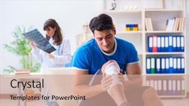  Presentation with sports doctor - PPT layouts consisting of foot x ray - sports player visiting doctor background and a  colored foreground