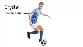  Presentation with soccer - Cool new PPT theme with football - full length portrait backdrop and a white colored foreground