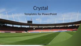  Presentation with football stadium - Colorful theme enhanced with scoreboard football - letzigrund stadium in zurich backdrop and a light blue colored foreground
