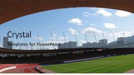  Presentation with stadium - Beautiful presentation featuring scoreboard football - letzigrund stadium in zurich backdrop and a light blue colored foreground