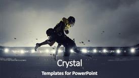  Presentation with teams - Cool new PPT theme with football - opposition of two teams mixed backdrop and a tawny brown colored foreground