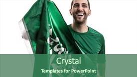  Presentation with saudi arabia - Cool new slide set with football - saudi arabia fan celebrating backdrop and a ocean colored foreground