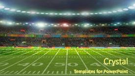  Presentation with football stadium - Theme enhanced with football - soccer ball on the field background and a tawny brown colored foreground