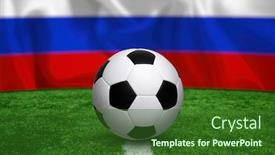  Presentation with 2018 - PPT theme featuring football 2018 world championship background soccer russia background and a forest green colored foreground