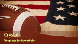  Presentation with america flag - Amazing PPT layouts having football america's favorite pastime backdrop and a tawny brown colored foreground