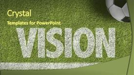  Presentation with green soccer field sport - Amazing PPT theme having football analysis - soccer field with the text backdrop and a tawny brown colored foreground