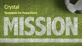  Presentation with mission - PPT theme enhanced with football analysis - soccer field with the text background and a tawny brown colored foreground