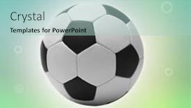  Presentation with ball sports - Colorful presentation theme enhanced with football-ball-on-bright-green backdrop and a mint green colored foreground