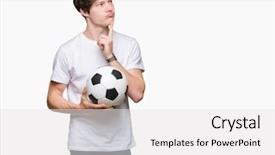  Presentation with multi sports soccer football basketball - Cool new PPT layouts with football ball over isolated background backdrop and a white colored foreground
