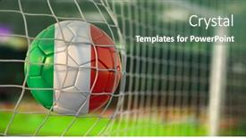  Presentation with goal ball - Slide deck consisting of football-ball-with-flag background and a dark gray colored foreground