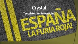  Presentation with espana - PPT theme with football barcelona - espana la furia roja written background and a  colored foreground