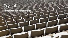  Presentation with agri corn field - Presentation theme consisting of football barcelona - field of empty stadium seats background and a gray colored foreground