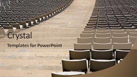  Presentation with stadium - Amazing presentation design having football barcelona - field of empty stadium seats backdrop and a  colored foreground