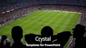  Presentation with soccer fans - Slide set featuring football barcelona - happy soccer fans background and a black colored foreground