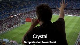  Presentation with soccer fans - Slides enhanced with football barcelona - happy soccer fans background and a black colored foreground