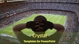  Presentation with soccer fans - Slides with football barcelona - happy soccer fans background and a tawny brown colored foreground