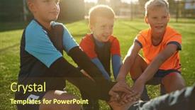  Presentation with football coach - Slides enhanced with football-coach-motivating-junior-football background and a tawny brown colored foreground