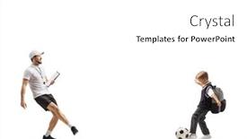  Presentation with football coach - Slide set having football-coach-with-a-whistle background and a white colored foreground