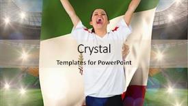  Presentation with mexico flag - Presentation design enhanced with football-fan-in-white-cheering background and a lemonade colored foreground