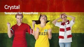  Presentation with ghana flag - PPT layouts enhanced with football fans against ghana flag background and a  colored foreground