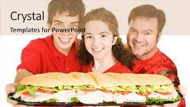  Presentation with submarine - Colorful PPT theme enhanced with football fans holding a giant backdrop and a coral colored foreground